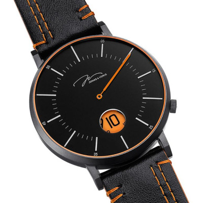 Đồng hồ đeo tay Nam  hiệu JONAS & VERUS D41.10.BBLBO , Máy Pin (Quartz), Kính sapphire chống trầy xước, Dây da Italy