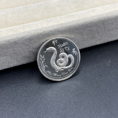 Đồng Bạc Đánh Cảm Cạo Gió Bạc Ta Nguyên Chất S99 Hình Con Rắn Xuân Ất Tỵ BẠC HIỂU MINH XDG37