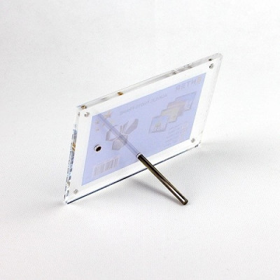 Khung hình mica cao cấp Enter FR04 150x200mm mica 5mmx2, Khung ảnh để bàn chân inox, Khung bằng khen