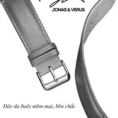 Đồng hồ đeo tay Nam hiệu JONAS & VERUS Y01544-A0.WWWLH, Máy Cơ (Automatic), Kính mo tráng sapphire hạn chế trầy xước, Dây da Italy