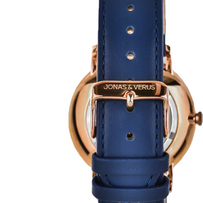 Đồng hồ đeo tay Nam hiệu JONAS & VERUS Y01563-A0.PPLLL, Máy Cơ (Automatic), Kính Sapphire chống trầy xước, Dây da Italy