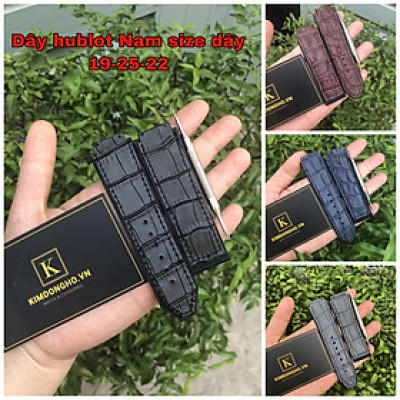 (Tặng tua vit thay dây) Dây đồng hồ HUB size 42 Lót da vân các màu (19-25-22)