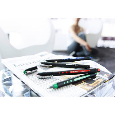 Hộp 10 Bút bi ký STABILO bl@ck M 1.0mm (BLKM/10) - Đỏ