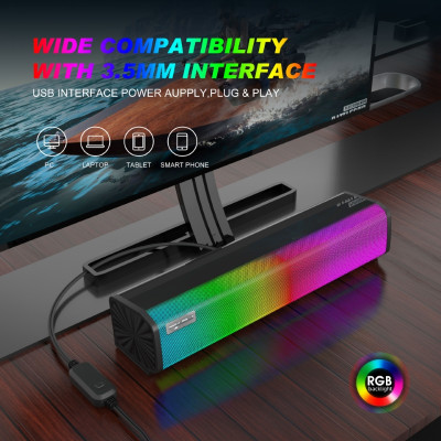 Loa vi tính Q9 Sound Bar HD Led RGB cho máy tính, laptop, điện thoại, máy tính bảng hàng nhập khẩu