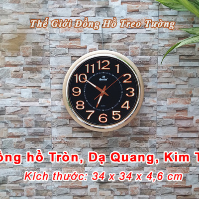 Đồng Hồ Treo Tường Cao Cấp DẠ QUANG KIM TRÔI EASTAR - Số Nổi 3D Tròn Cổ Điển 31cm - Tặng Pin Maxell - BH 1 Năm