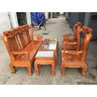 Bộ bàn ghế minh đào tay 10 gỗ sồi nga