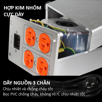 Bộ Lọc Nguồn Điện Biến Áp Cách Ly Audio 220V/100V PS500 Cao Cấp - Hàng Nhập Khẩu