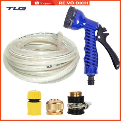 Bộ dây và vòi xịt tăng áp lực nước,rửa xe, tưới cây 15m (cút nhựa nối đồng nhựa) 206843