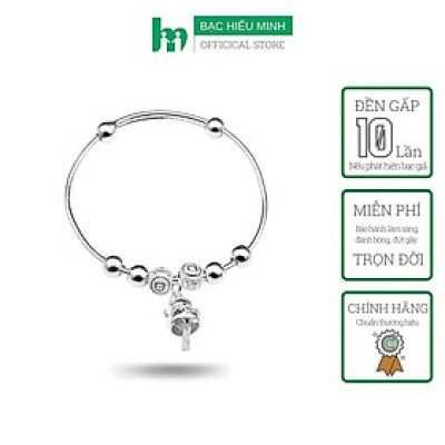 Lắc Tay Lắc Chân Trẻ Em Bạc Hiểu Minh LTE096 mèo thần dạng kiềng