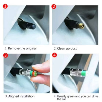 BỘ 4 CÁI NẮP ĐẬY CHÂN VAN XE MÁY ÔTÔ XE ĐIỆN CẢM BIẾN ÁP XUẤT LỐP THÔNG MINH 