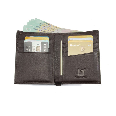 Ví Da Nam, Bóp Da Nam Kim Bảo H51 Da Bò Màu Đen, Nâu, Bò