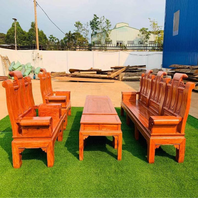 bộ bàn ghế âu á thư gỗ hương đá