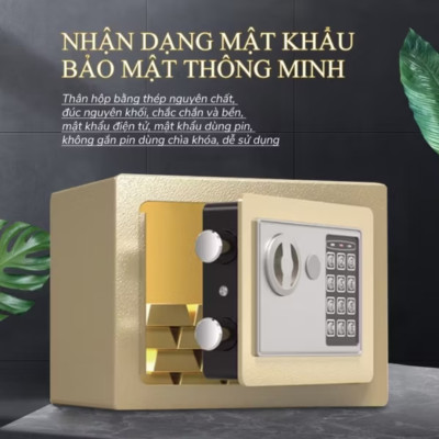 1 CÁI KÉT SẮT ĐIỆN TỬ MINI CÓ KHE BỎ TIỀN MẬT KHẨU CAO AN TOÀN CHO MỌI NHÀ 