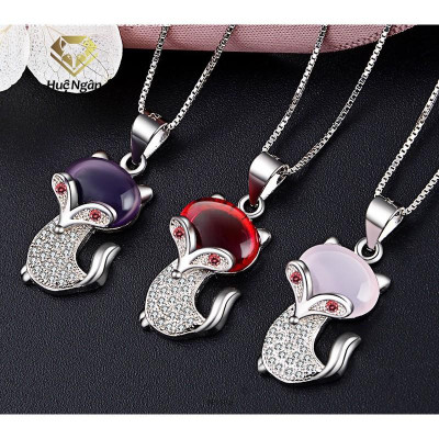 Combo dây chuyền và nhẫn bạc Ý 925 Huệ Ngân - Hồ ly may mắn PP1561-RR1618