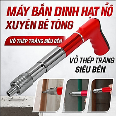 Máy Bắn Đinh Xuyên Bê Tông Sắt Thép – Quà Tặng 100 Đinh & Hộp Phụ Kiện Loại Xịn Siêu Bền