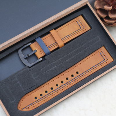 Dây Đồng Hồ Da Bò Sáp Ngựa Điên Thay Thế Cho Đồng Hồ Thông Minh