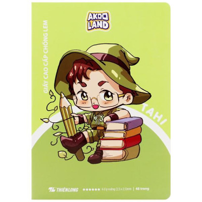 Tập Học Sinh Chống Lem - 4 Ô Ly - 48 Trang 120gsm - Phiên Bản Akooland - Thiên Long NB-119/AK