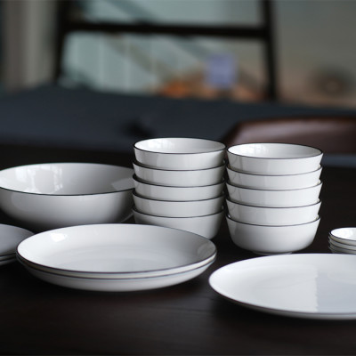 Tô | JYSK nID | sứ trắng bóng viền đen | DK17xC7cm