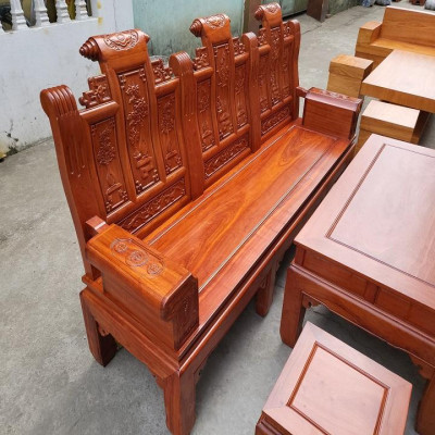 Bộ bàn ghế âu á hộp gỗ hương đá ( vách đục cây tứ quý ) 6 món