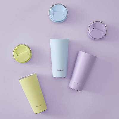 Bình giữ nhiệt LocknLock Bucket One-Touch LHC3345 có quai dung tích 550ml thép không gỉ - 3 màu