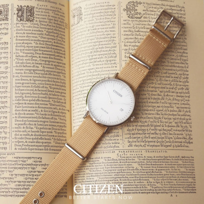 Đồng Hồ Nam Citizen Dây Vải Nato AU1080-20A - Mặt Trắng