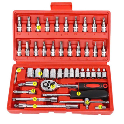 Bộ Dụng Cụ Đa Năng 46 Chi Tiết Cầm Tay Loại Tốt- Hoàn Hảo Cho  Việc Sửa Chữa, ĐÈN TRANG TRÍ , ĐỒNG HỒ TREO TƯỜNG