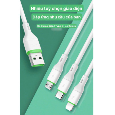 Dây sạc nhanh LI-TOP LX11 chân MIcro (Túi) công suất 66W, Kim Ánh cho dùng thử 30 ngày, bảo hành hàng chính hãng 12 tháng