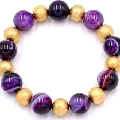 Vòng tay chuỗi hạt - thạch anh tím sọc 12 ly VTAISHVM1 - hợp mệnh Hỏa, mệnh Thổ