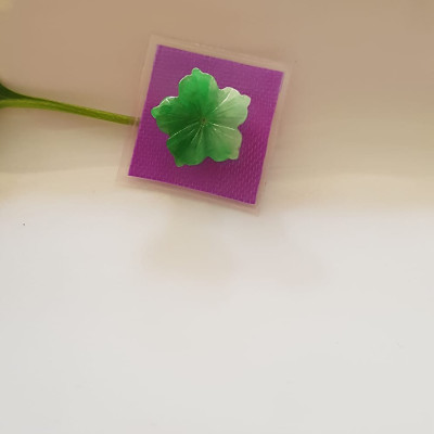 Mặt dây chuyền Mới Đẹp Bông Mai Xanh Lý đậm lam trắng bóng đẹp Đá cẩm thạch thiên nhiên Size 14mm x dầy 3mm Nữ bọc vàng làm mặt dây chuyền, mặt nhẫn đeo đẹp ạ