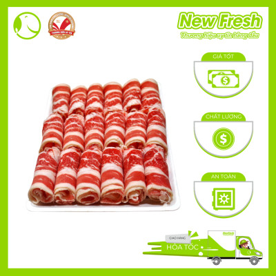 [GIAO NHANH HCM]  Ba Chỉ Bò Mỹ Cuộn Nhúng Lẩu - Khay 500gr