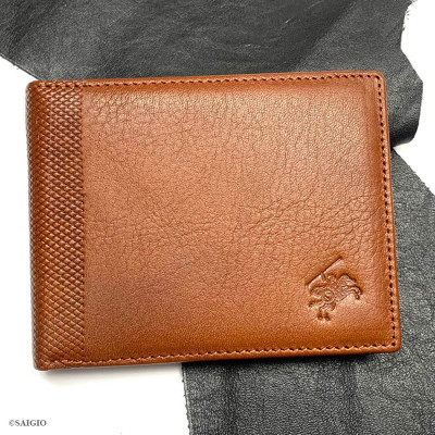 Bóp Nam Da Bò SÁP Họa Tiết Caro, Size Lớn, Thiết Kế Cổ Điển, Đơn Giản - Mỏng Nhẹ, Dáng Ngang - Gập 2, Ngăn Đựng Tiền Có Khóa Kéo, Nhiều Ngăn Để Giấy Tờ Tiện Dụng