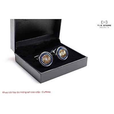 Khuy Cài tay áo Măng Set cao cấp đính đá - cufflinks , Full box, đính đá 2 màu