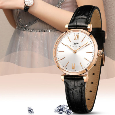 Đồng Hồ Nữ I&W Carnival 562L Chính Hãng BH 24T Chịu Nước 30m Kính Chống Xước Dây Da Cao Cấp ( Máy Quartz)
