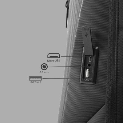 Balo laptop 15” KINGBAG ZELOS thời trang, tích hợp cổng USB đa dụng, vải trượt nước, màu đen - Hàng chính hãng