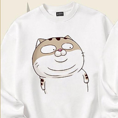 Áo Sweater cặp đôi form rộng Mèo Ami bụng bự Mr.Buffalo