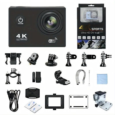 Camera Hành Trình 4K Ultra WiFi Xe Máy - Xe Đạp - Ô Tô, Camera Ngoài Trời Gắn Mũ Bảo Hiểm Chống Nước Loại Tốt