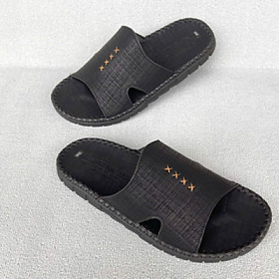 Dép nam quai ngang đế kếp 2cm may viền Trường Hải 2 màu nâu, đen DC140