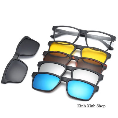 Kính râm cận, Kính cận râm Mắt Vuông Form to Gọng nhựa nhiều tròng đa năng