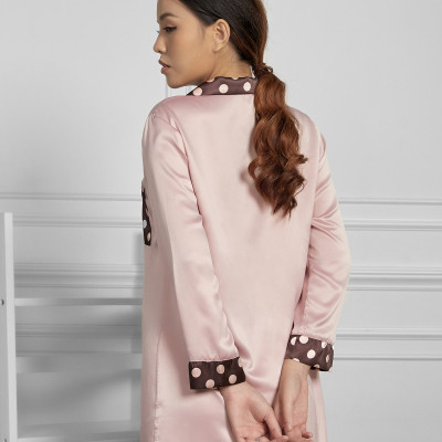 Đầm Pijama Lụa Hàn Cổ Bẻ Maxivic, La Mộc MM112120