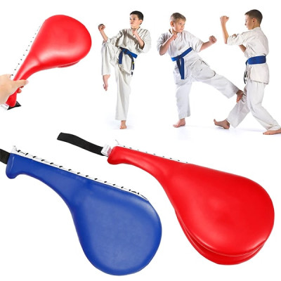 Đích đá cầm tay đôi Kangrui KT333 da PU, đệm EVA dày dặn, tạo tiếng nổ đanh khi đá, an toàn trong tập luyện thể thao