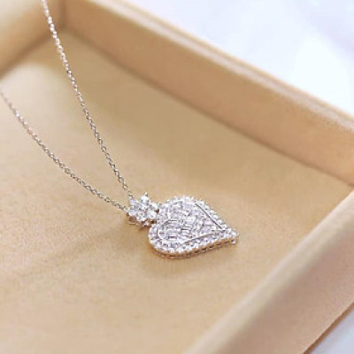 Dây chuyền nữ mặt trái tim chất liệu bạc MS011