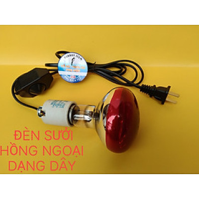 1 bộ đèn sưởi hồng ngoại dây (có thể điều chỉnh được nhiệt độ) dùng sưởi ấm cho chim, vẹt, chó, mèo