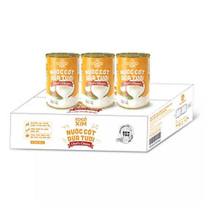 Combo 03 Lon Nước cốt dừa Cocoxim dung tích 160/400ml - Đặc sánh đậm đà Béo Ngon hết cỡ