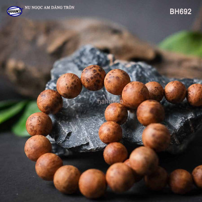 Vòng Gỗ Nu Ngọc Am Để Mộc Dáng Tròn Vân Vip Mùi Thơm Ngọt Ngào - BH692