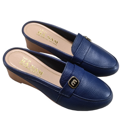 Sục Nữ Đế Xuồng HA NAM Da Bò Thật Đế Cao Su 5cm DNU2185