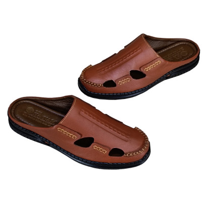 Dép Bít Mũi Nam TiTi ĐÔ Da Bò Thật Cao Cấp GSB20109