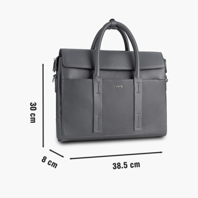 Túi Xách Nam Cặp Da Doanh Nhân GENCE CDX13 Chất Liệu Da Bò Mềm Cao Cấp Màu Ghi Xám