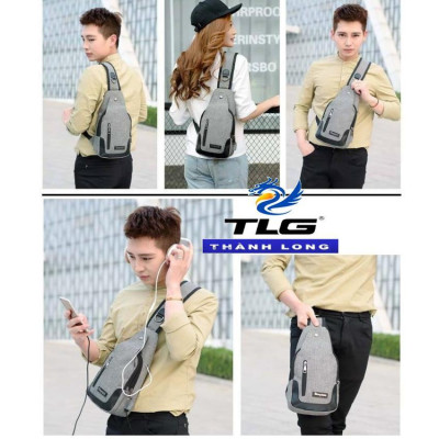 Túi đeo chéo nam cao cấp tích hợp cổng sạc USB Thành Long TLG 208211