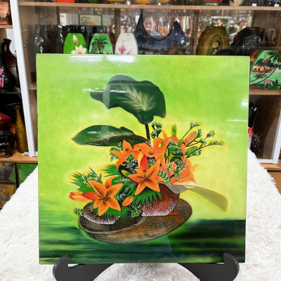 Tranh sơn mài tĩnh vật cao cấp Thanh Bình Lê 40x40 cm