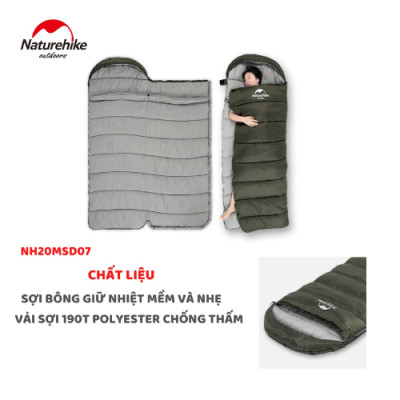 Túi ngủ đơn siêu nhẹ có mũ NatureHike NH20MSD07